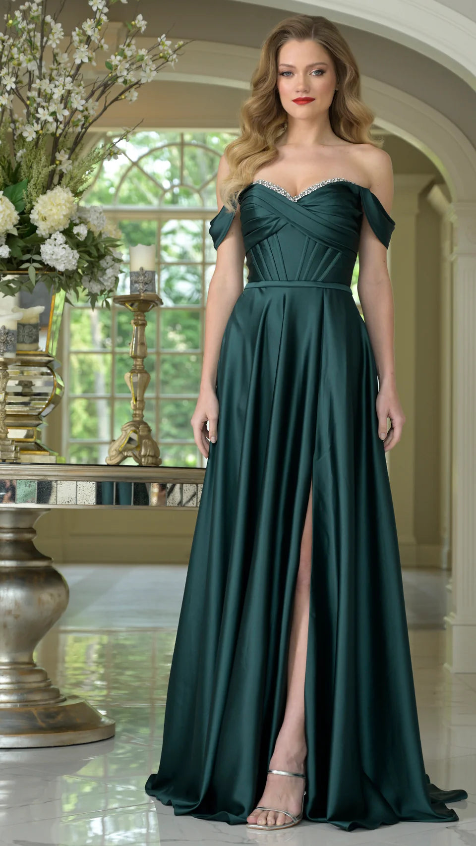Colors Dress 3606 - Ruched Off Shoulder Prom Dress - view 7
