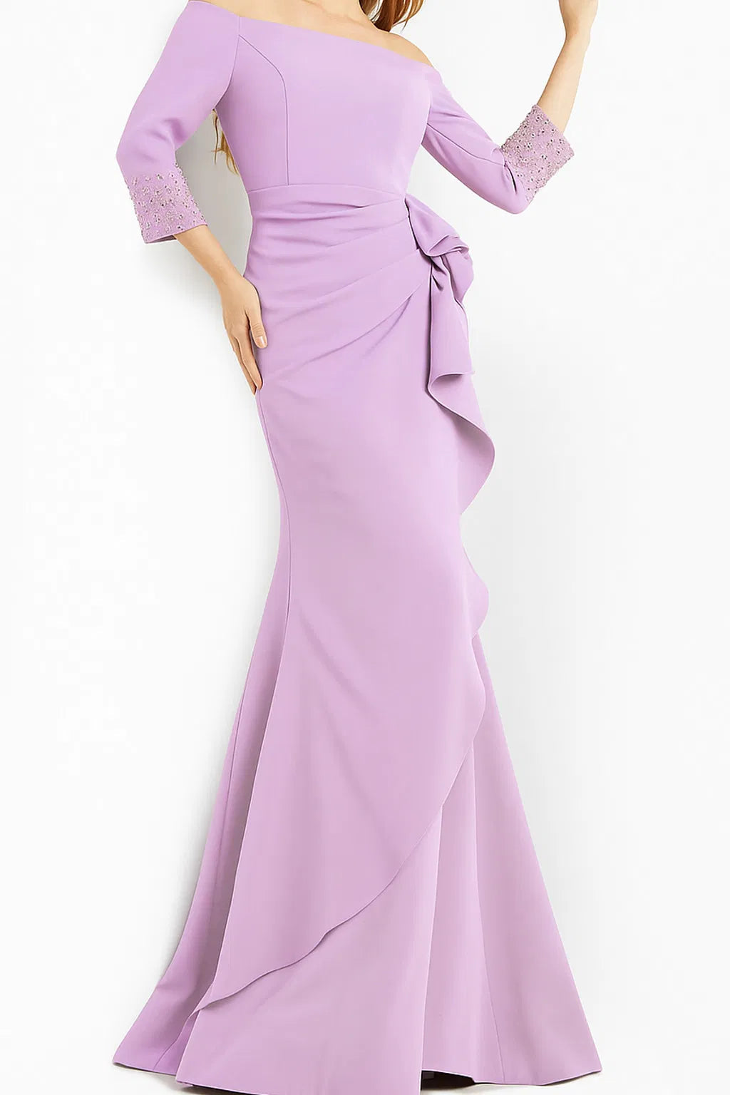 Jovani 08699 - Quarter Sleeve Off-Shoulder Mother of the Groom Dress - view 8