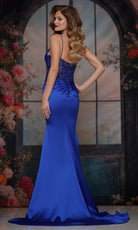 Colors Dress 3706 - Sheer Beaded Spaghetti Strap Gown - detail view