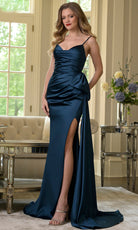 Colors Dress 3709 - Cowl Neckline Ruched Gown with Bow Detail - view 5