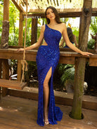 Primavera Couture - 3729 One Shoulder Asymmetrical Dress