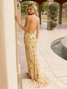 Primavera Couture - 3731 Sleeveless Plunging V-Neck Dress