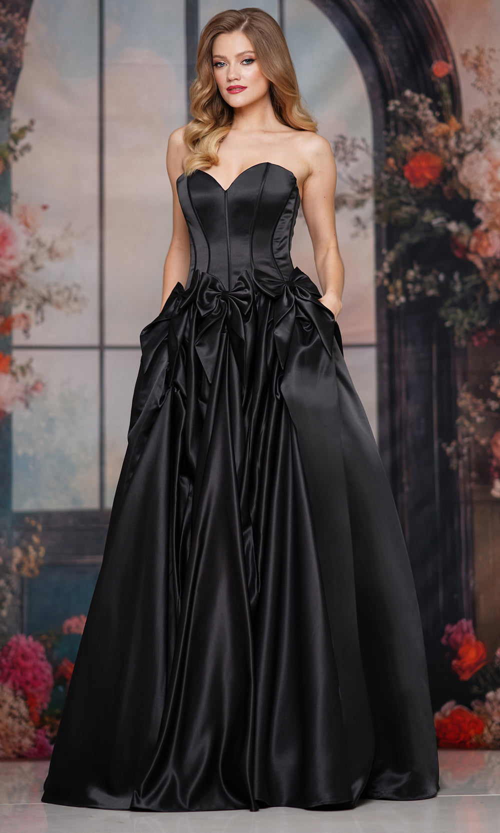 Colors Dress 3739 - Bow Accent Sweetheart A-line Gown - Silhouette Dresses
