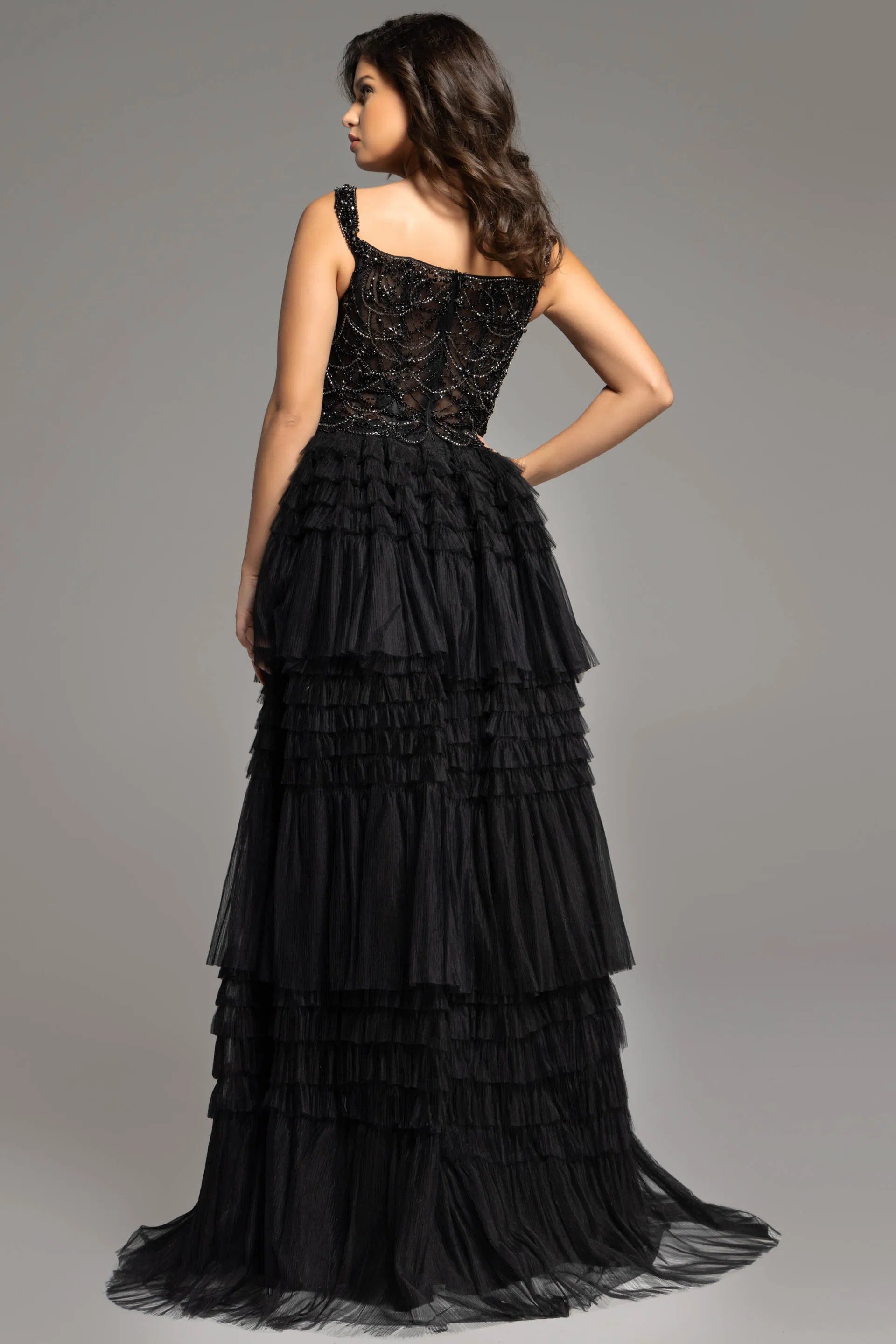 Jovani 37438 - Sleeveless Ruffled Ballgown - view 4