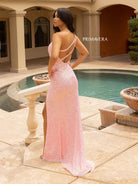Primavera Couture - 3761 Asymmetrical Sequin Double Strap Dress
