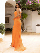 Primavera Couture - 3761 Asymmetrical Sequin Double Strap Dress