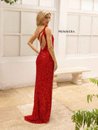 Primavera Couture - 3761 Asymmetrical Sequin Double Strap Dress
