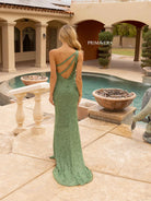 Primavera Couture - 3761 Asymmetrical Sequin Double Strap Dress