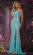 Colors Dress 3761 - Lace Applique Bodice Scoop Neck Gown - back view