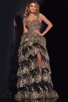 Jovani 37630 - Sequin Embellished High Slit Gown - view 10