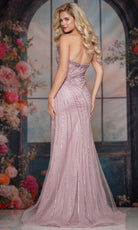 Colors Dress 3764 - V-Neckline Open Back Beaded Gown - back view