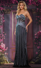 Colors Dress 3765 - Basque Waist Beaded Sweetheart Gown - back view