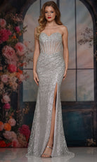 Colors Dress 3775 - Sweetheart Embellished High Slit Gown - detail view