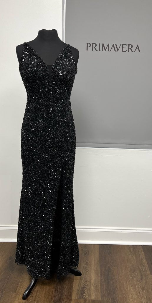 Primavera Couture - 3792 Sleeveless Sequin High Slit Dress
