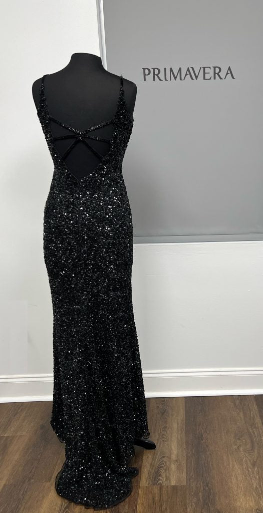 Primavera Couture - 3792 Sleeveless Sequin High Slit Dress