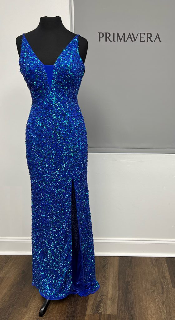 Primavera Couture - 3792 Sleeveless Sequin High Slit Dress