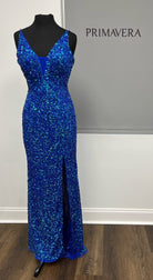 Primavera Couture - 3792 Sleeveless Sequin High Slit Dress