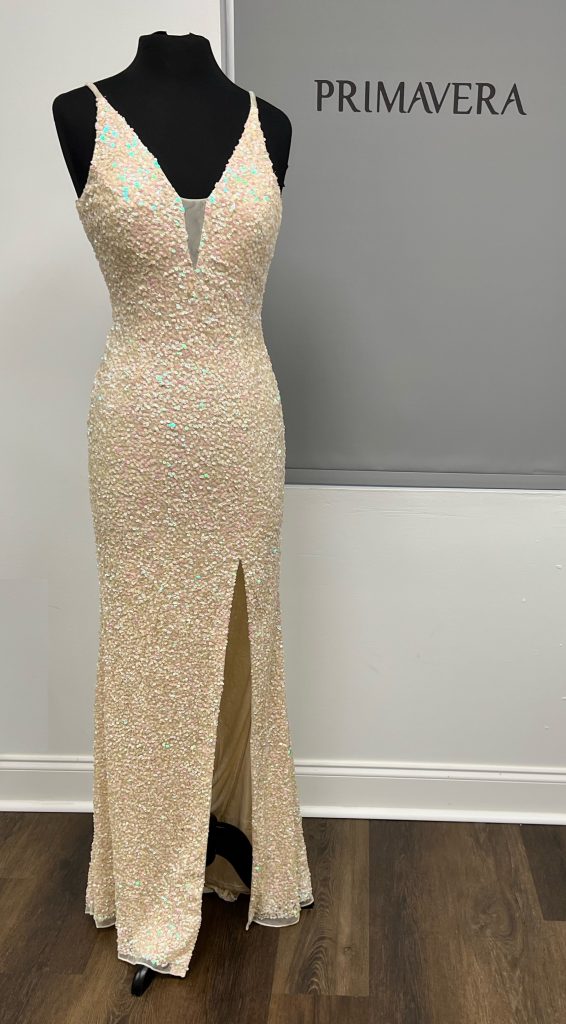 Primavera Couture - 3792 Sleeveless Sequin High Slit Dress