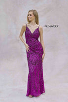 Primavera Couture 3793 - Deep V-Neck Sheath Evening Gown