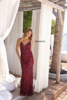 Primavera Couture 3793 - Deep V-Neck Sheath Evening Gown