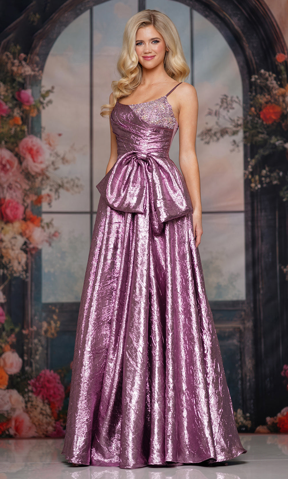 Colors Dress 3793 - Scoop Neckline Textured A-line Gown - Silhouette Dresses