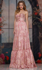 Colors Dress 3794 - Strapless Tiered A-line Gown with Bows - back view