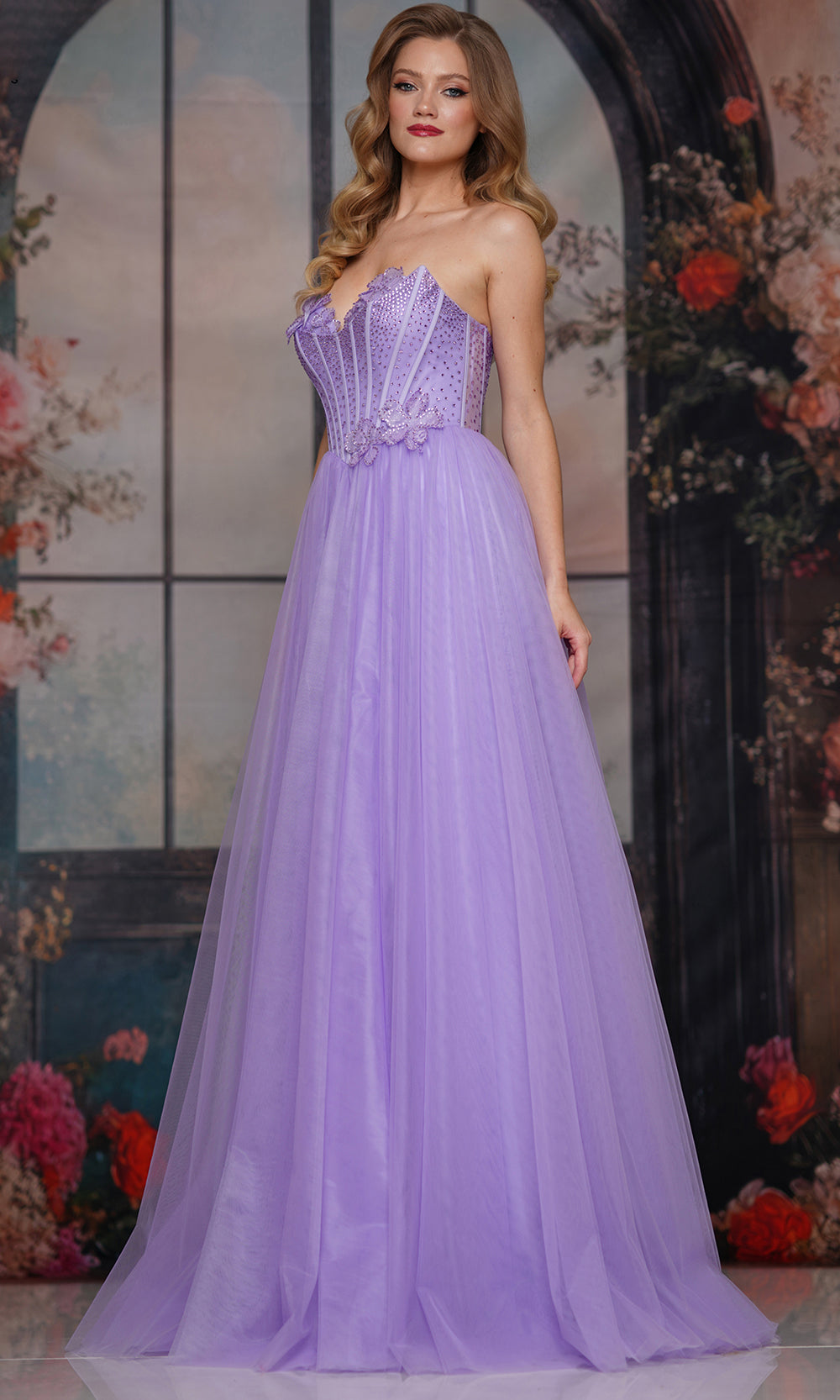 Colors Dress 3797 - Beaded Corset Sweetheart Prom Gown - back view