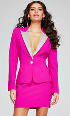 Jovani 38082 - Embellished Lapel Two Piece Mini Dress - designer prom dress at Silhouette Dresses