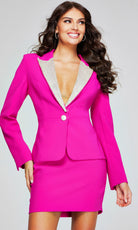 Jovani 38082 - Embellished Lapel Two Piece Mini Dress - back view