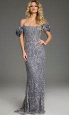 Jovani 38111 - Off Shoulder Bow Sleeve Fitted Gown - designer formal gown at Silhouette Dresses