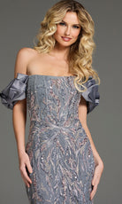 Jovani 38111 - Off Shoulder Bow Sleeve Fitted Gown - back view