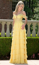 Colors Dress 3820 - Beaded Lace Bodice Tiered Gown - view 5