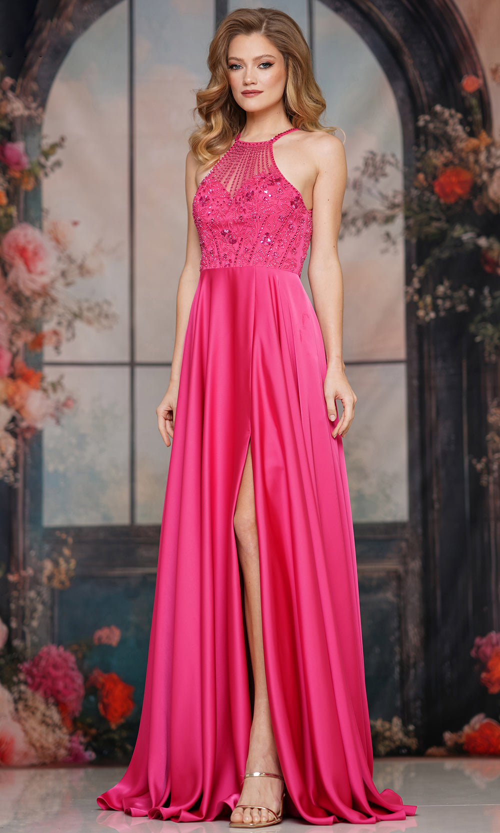 Colors Dress 3822 - Cutout Back Beaded Illusion Gown - back view