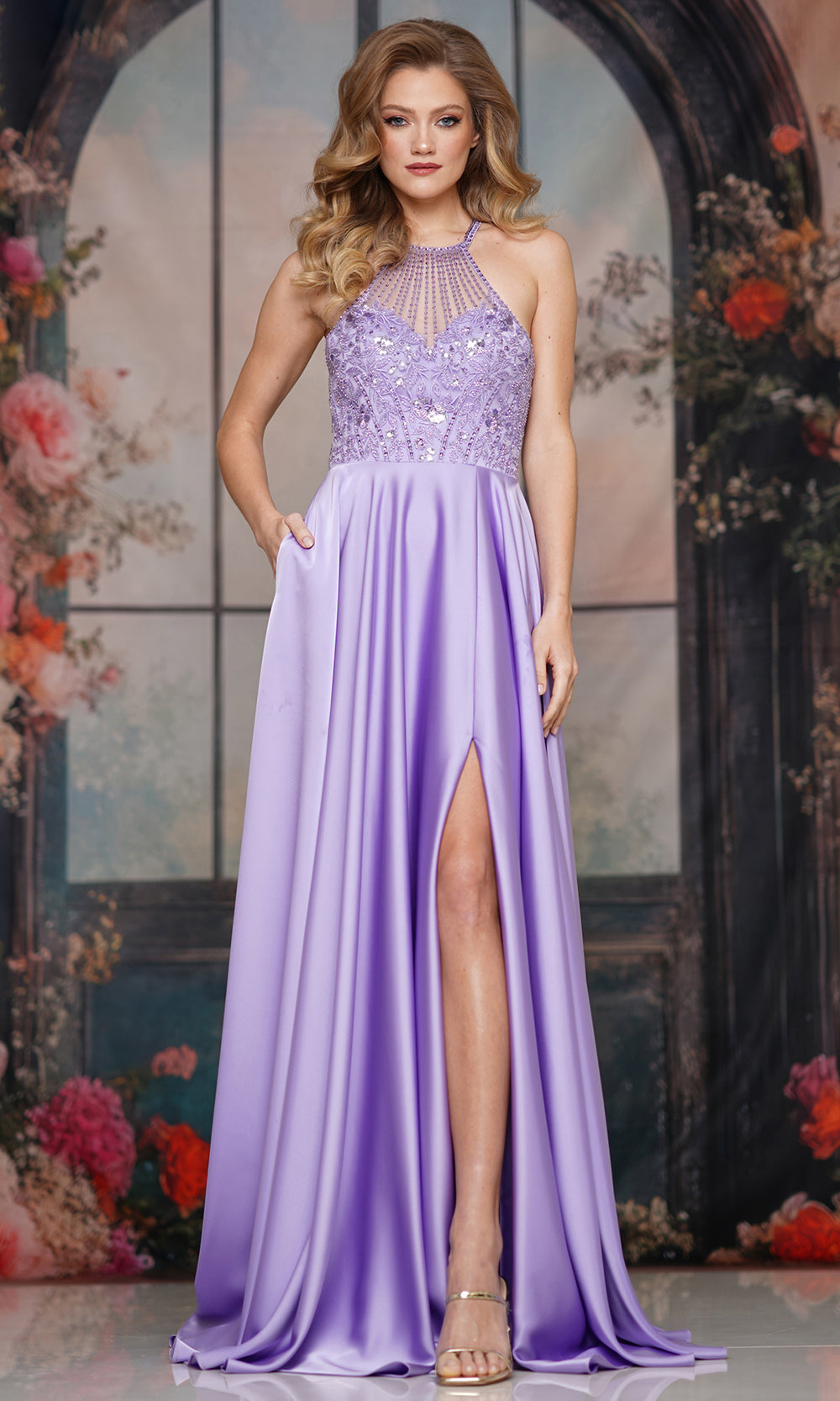 Colors Dress 3822 - Cutout Back Beaded Illusion Gown - view 4
