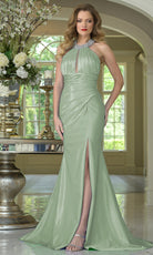 Colors Dress 3835 - Beaded Neckline Ruched Gown with Slit - view 4