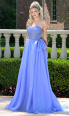 Colors Dress 3843 - Beaded Strapless Gown with Bow - Silhouette Dresses