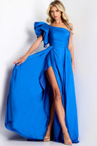 Jovani 38466 - Ruched Asymmetric Prom Gown - view 4