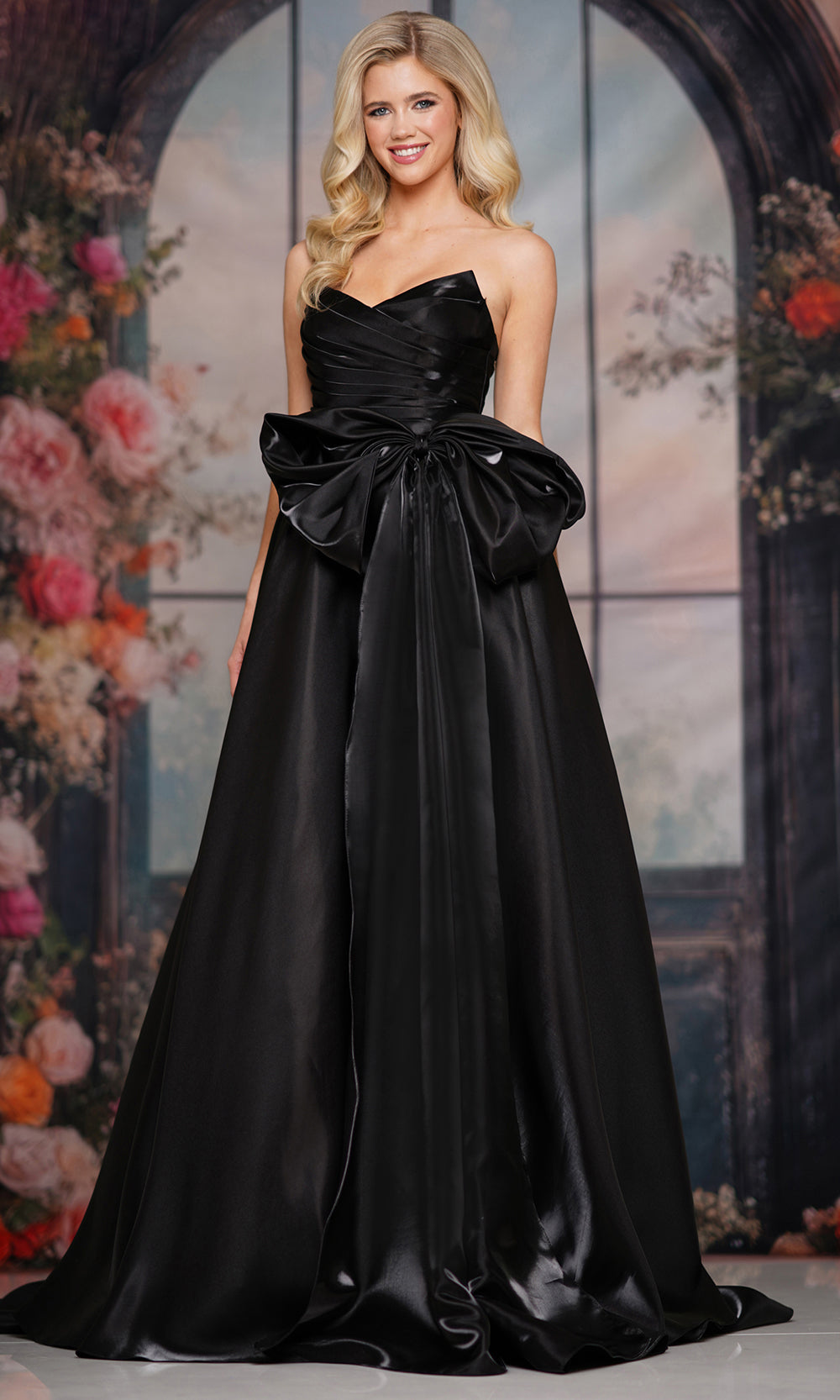 Colors Dress 3860 - Strapless V-Neckline Gown with Bow - Silhouette Dresses
