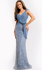 Jovani 38616 - Sweetheart Neck Sheath Gown with Bow - designer formal gown at Silhouette Dresses