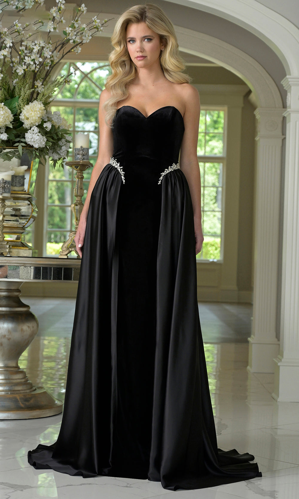Colors Dress 3861 - Velvet Bodice Sweetheart Evening Gown - Silhouette Dresses