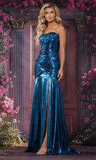 Colors Dress 3873 - Semi-Sweetheart Liquid Metallic Gown - back view