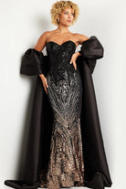 Jovani 38746 - Beaded Long Gown with Cape - designer prom dress at Silhouette Dresses