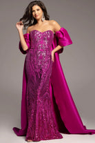 Jovani 38746 - Beaded Long Gown with Cape - view 9