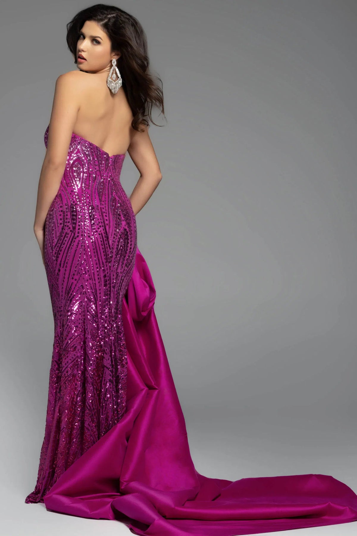 Jovani 38746 - Beaded Long Gown with Cape - view 10