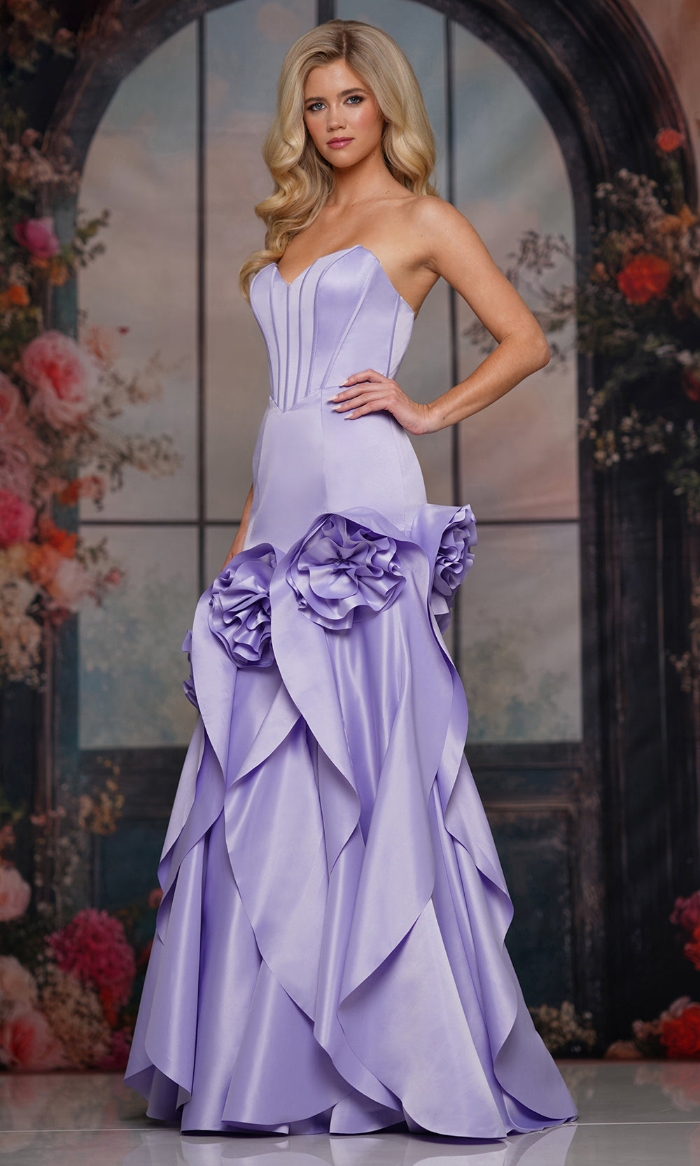 Colors Dress 3880 - Strapless Sweetheart Gown with Cascading Ruffle - view 4