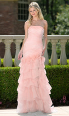 Colors Dress 3882 - Strapless Tiered Ruffle Mermaid Gown