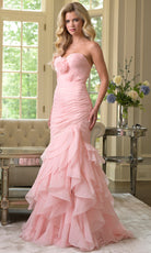 Colors Dress 3886 - Strapless Ruffled Mermaid Gown - Silhouette Dresses