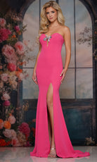 Colors Dress 3889 - Strapless Bow Accent Evening Gown - back view