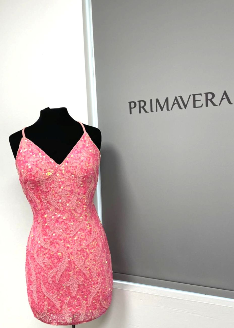 Primavera Couture 3897 - Fitted Sequined Cocktail Dress