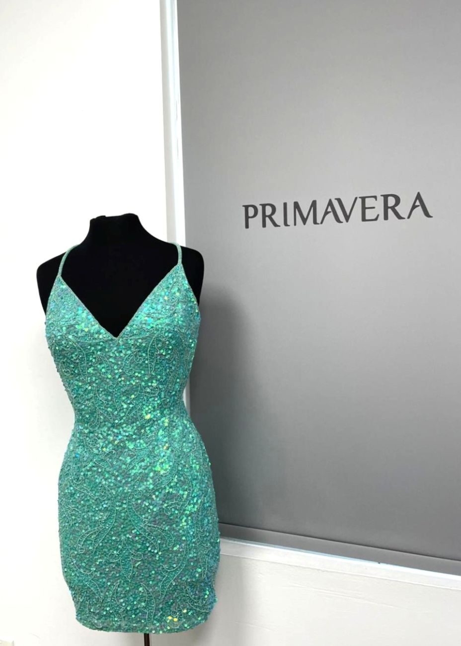 Primavera Couture 3897 - Fitted Sequined Cocktail Dress